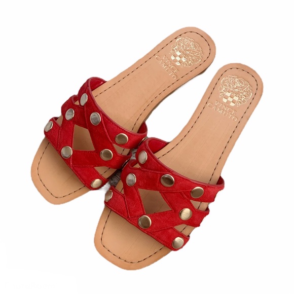 Vince Camuto Shoes - NEW Vince Camuto Vazista Red Strappy Slide Sandals